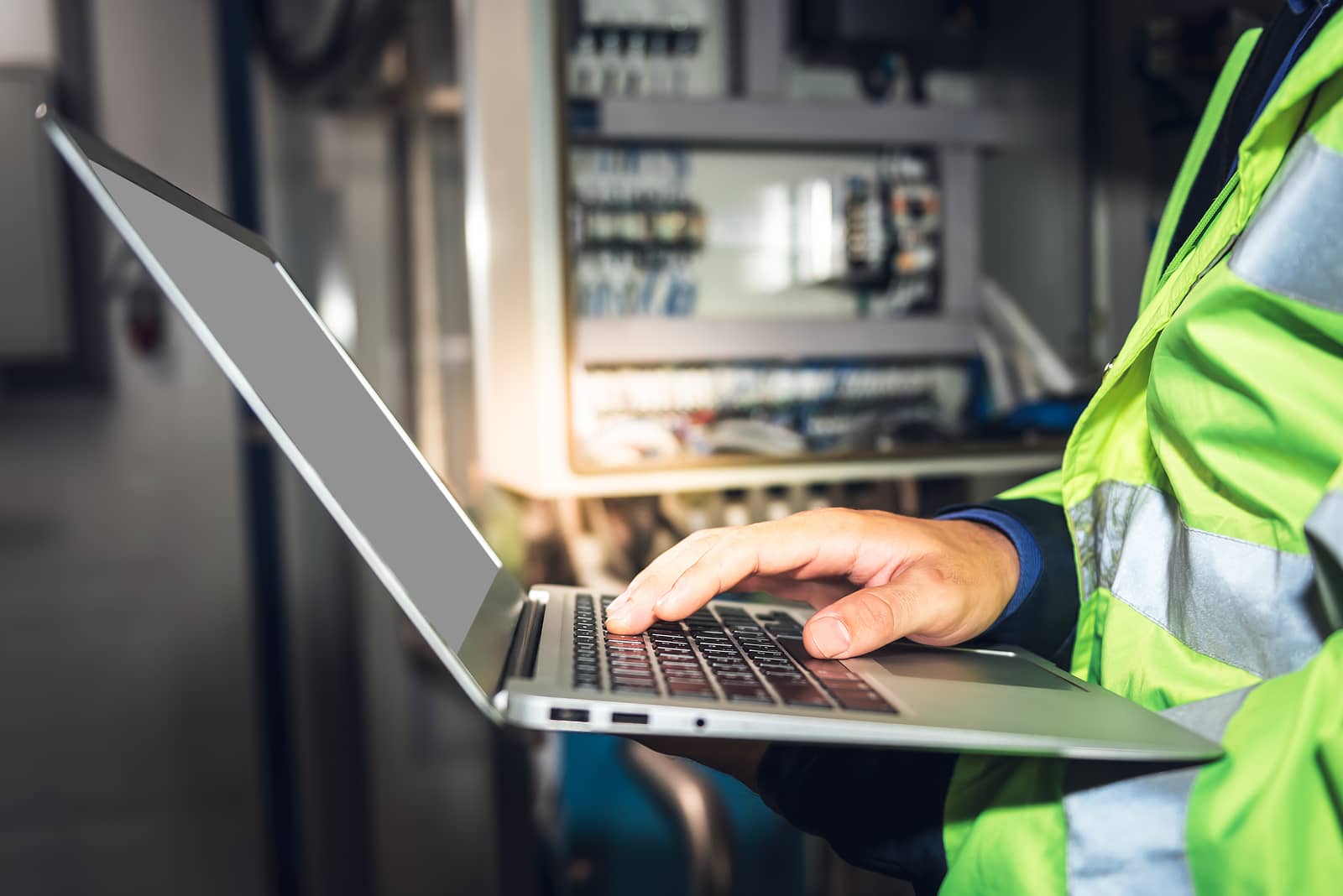 man working computer electronics